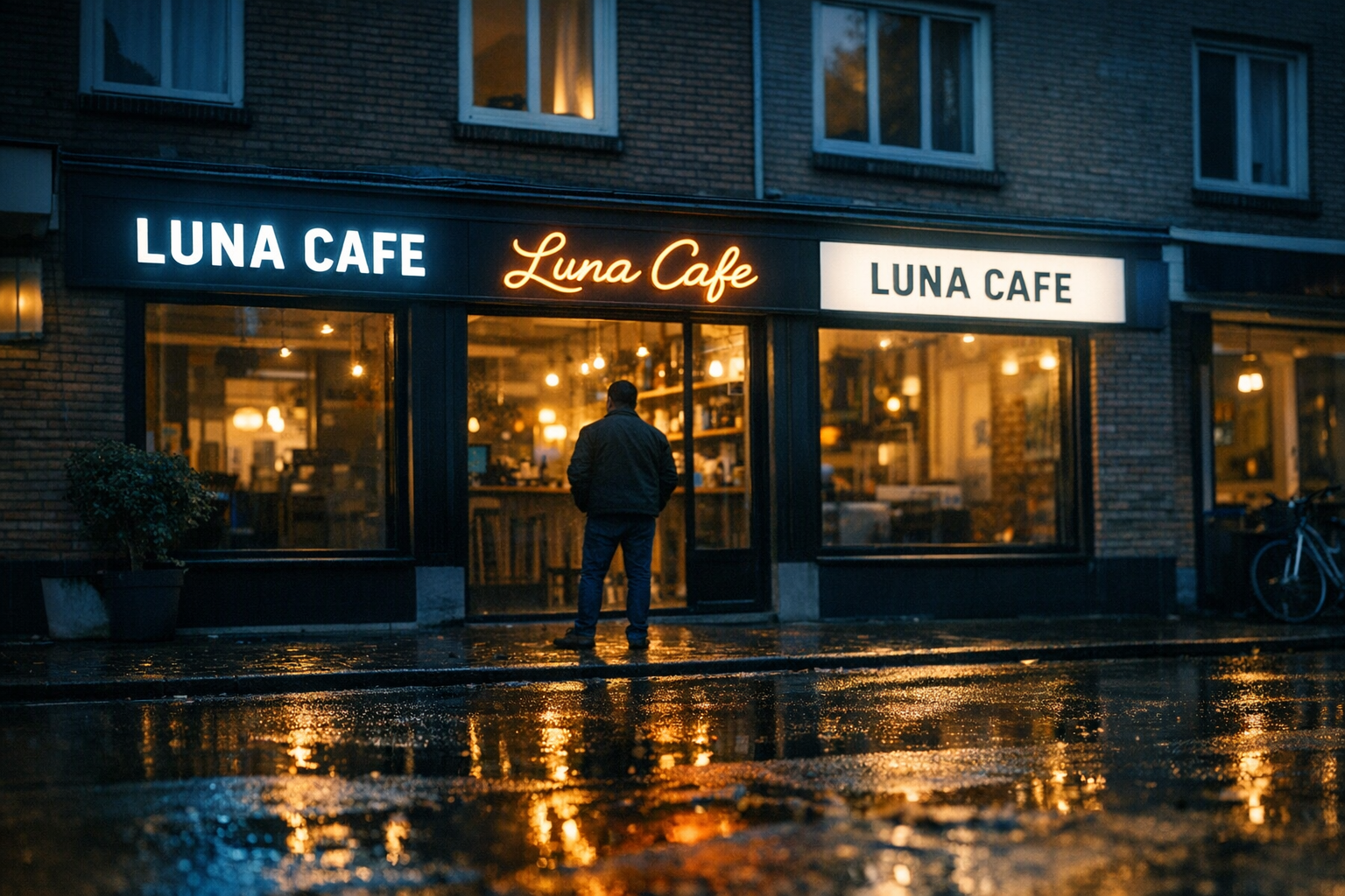 Verschillende soorten lichtreclames voor bedrijven